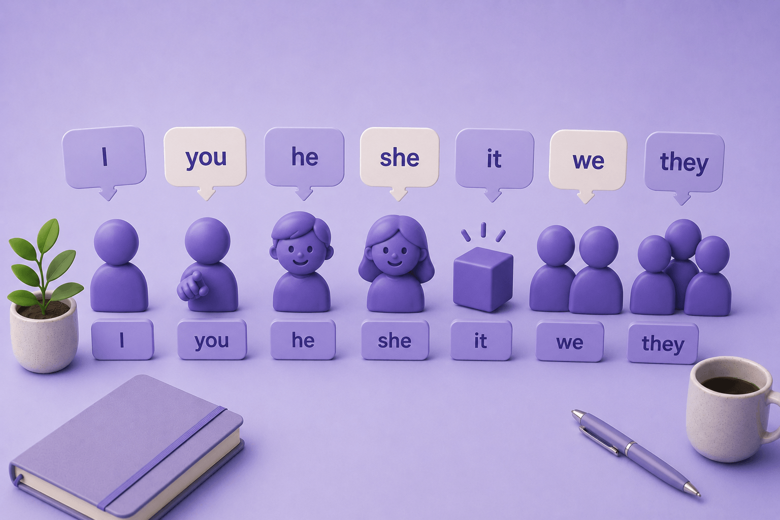 Личные местоимения — I, you, he, she, it, we, they