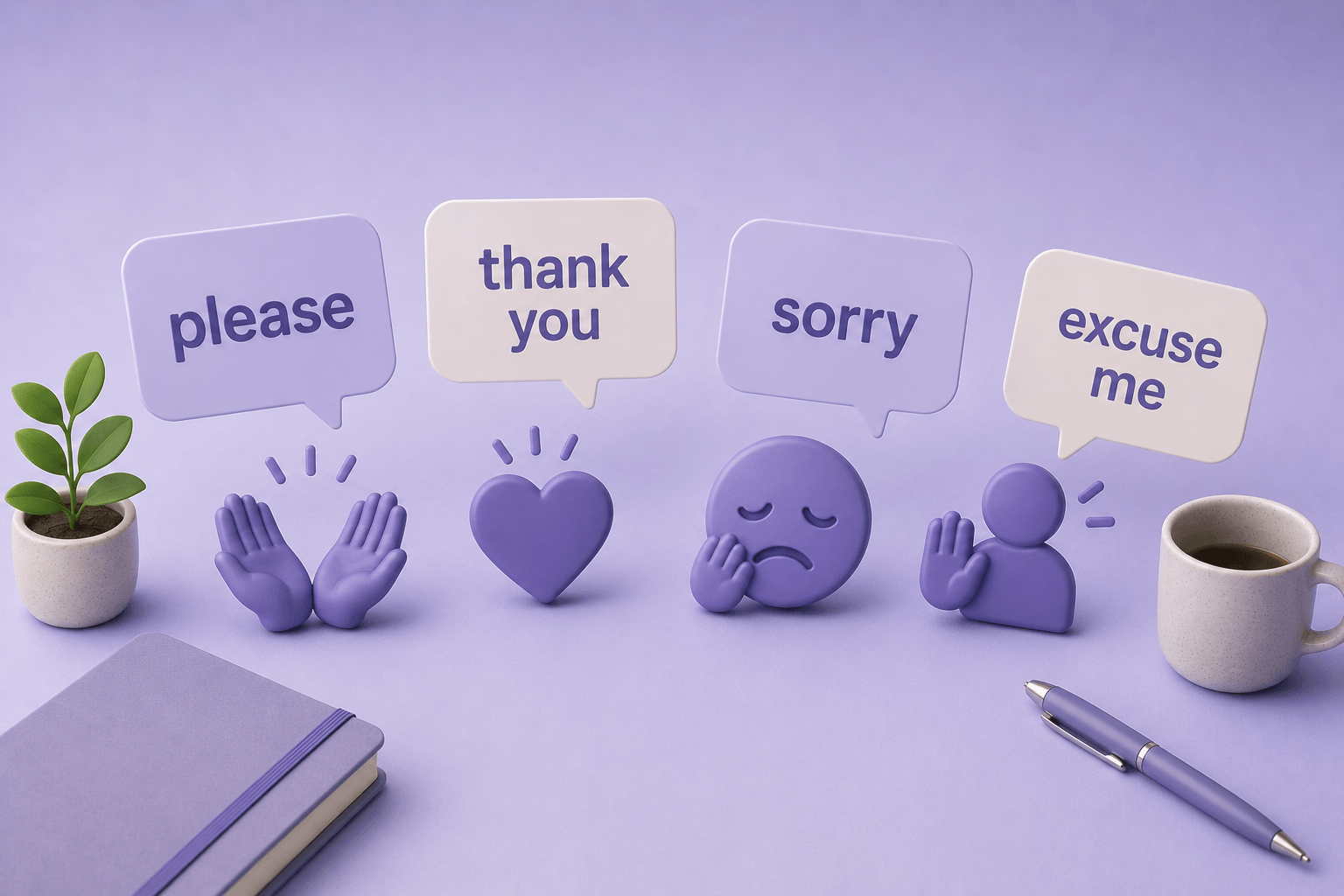 Вежливые фразы — please, thank you, sorry, excuse me
